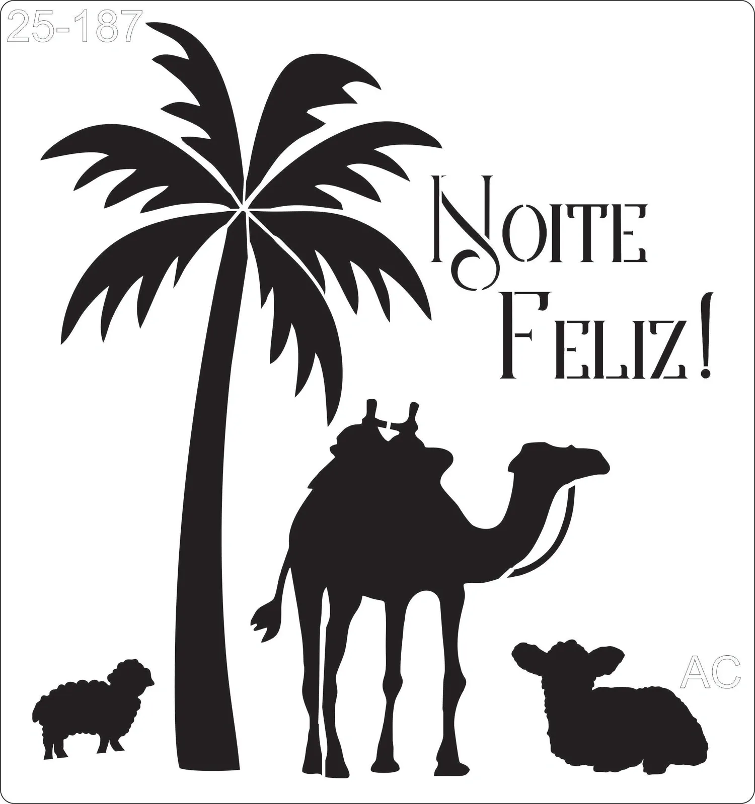 Stencil  Manjedoura- Noite Feliz- Camelo      25-187