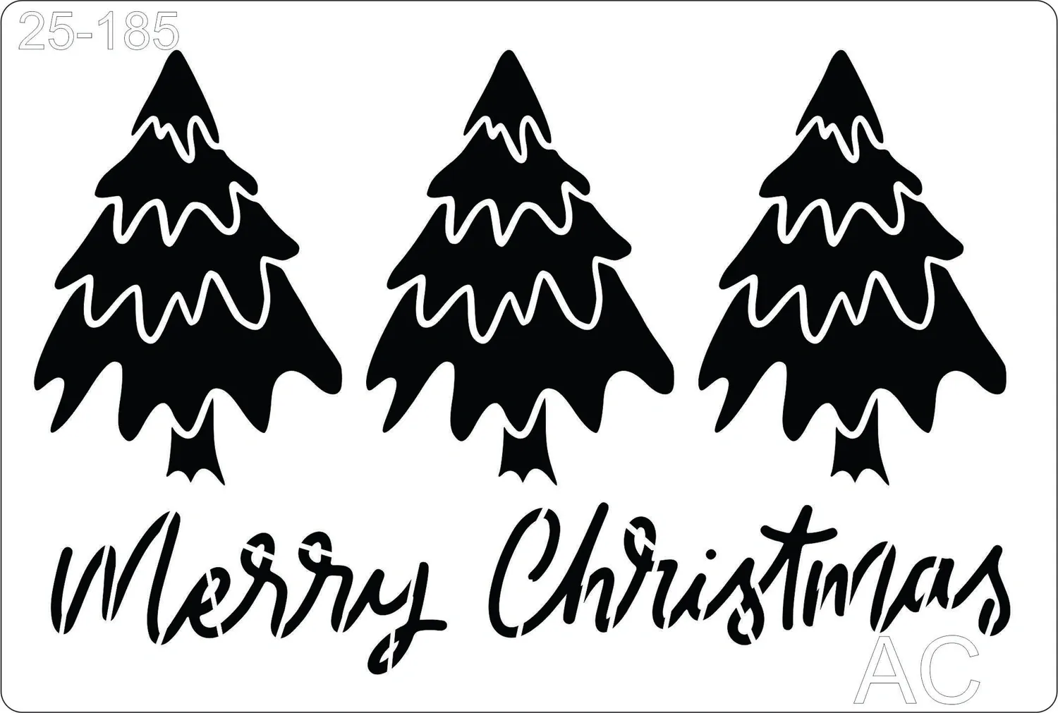 Stencil  Merry Christmas  - Árvores de Natal- Pinheiros    25-185