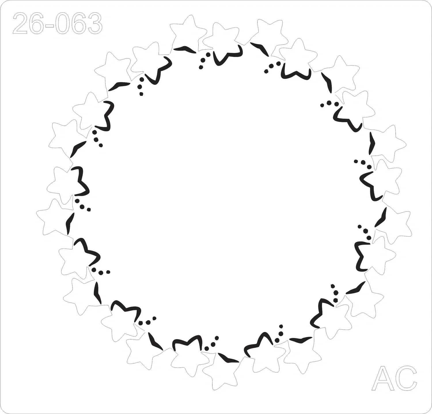 Stencil Moldura Estrelas   26-063