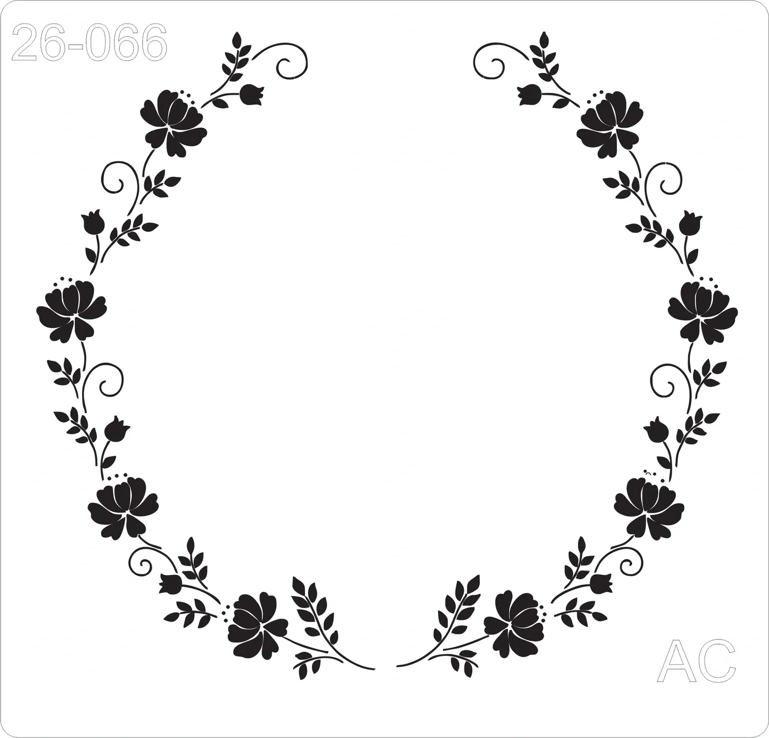Stencil Moldura Floral, Guirlanda   26-066