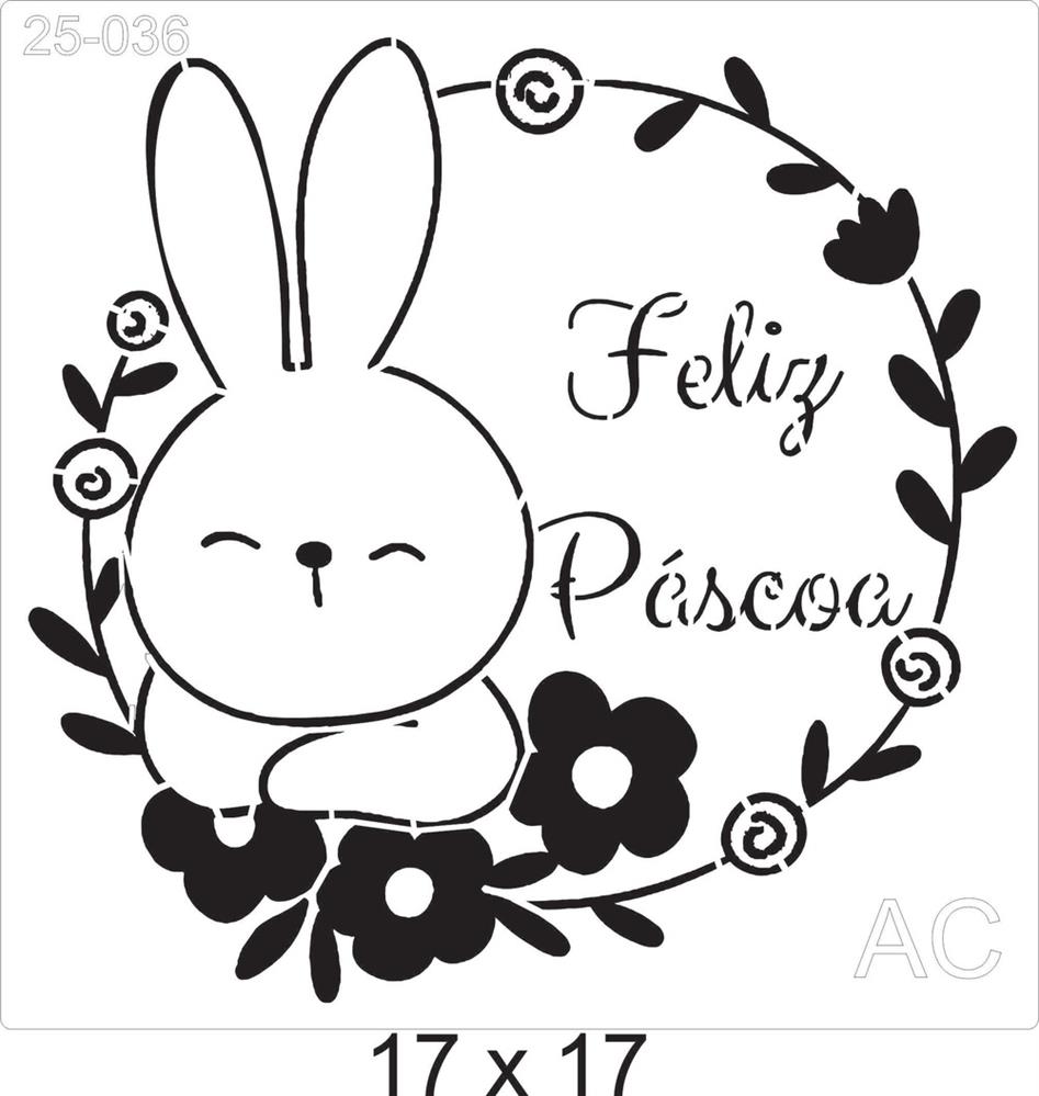 Stencil  Moldura Páscoa 25-036