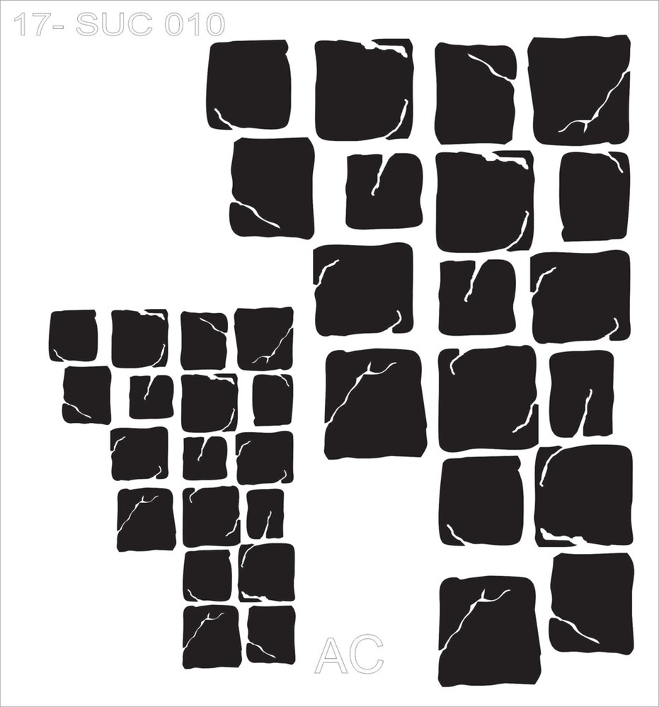 Stencil Muro com tijolos 17suc010
