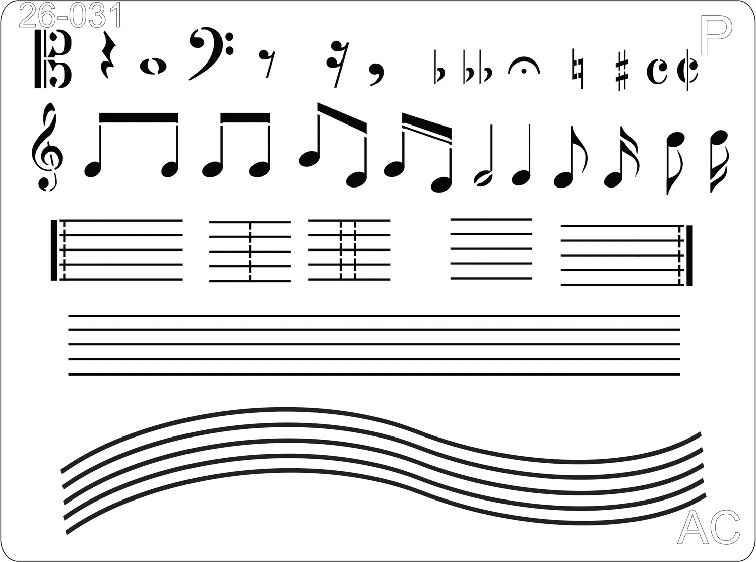 Stencil Notas musicais   26-031