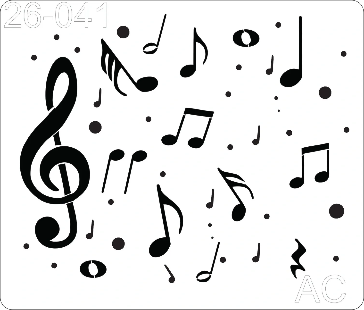 Stencil Notas musicais   26-041