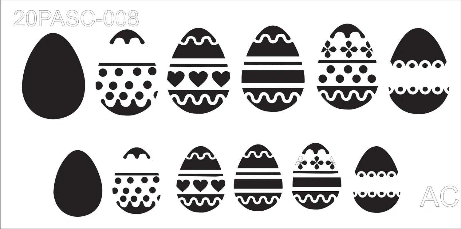 Stencil  Ovinhos de Páscoa- Ovos de Páscoa       20PASC008
