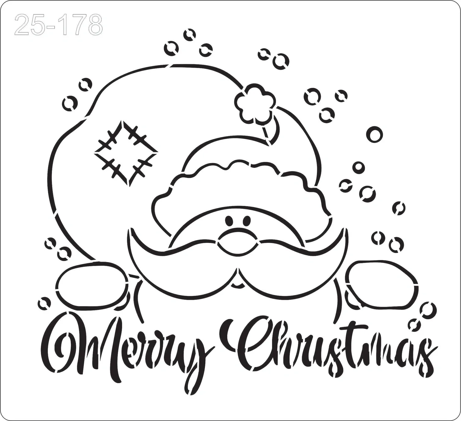 Stencil Papai Noel  Merry Christmas    25-178