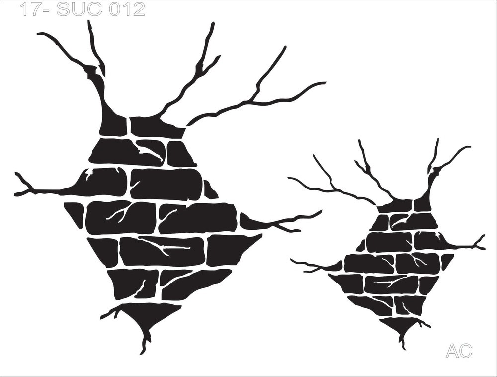 Stencil  Parede de tijolos  17suc012
