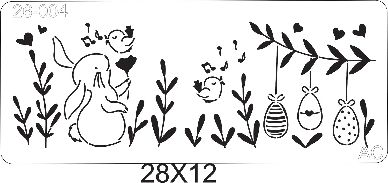 Stencil  Páscoa, coelho de Páscoa 26-004