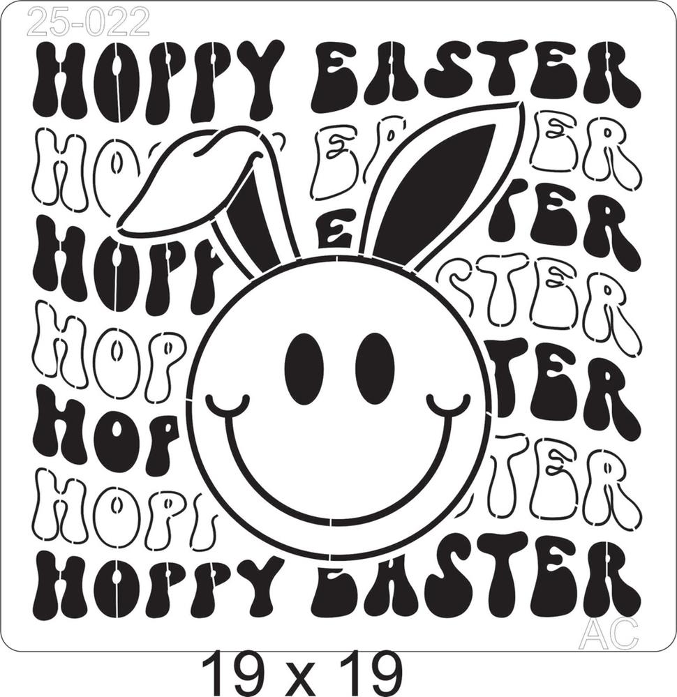 Stencil  Páscoa Hoppy Easter 25-022