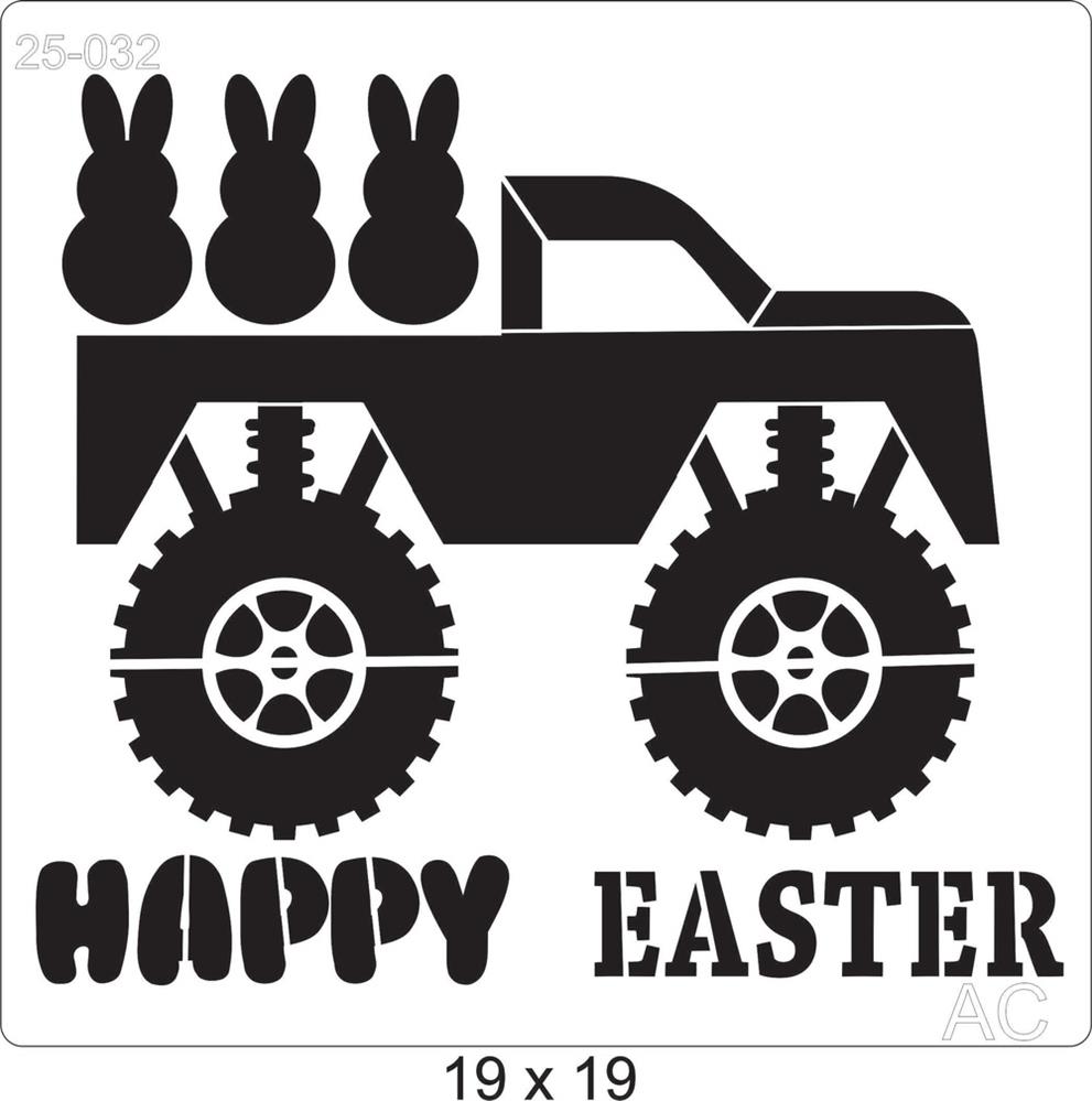 Stencil  Páscoa Trator 25-032