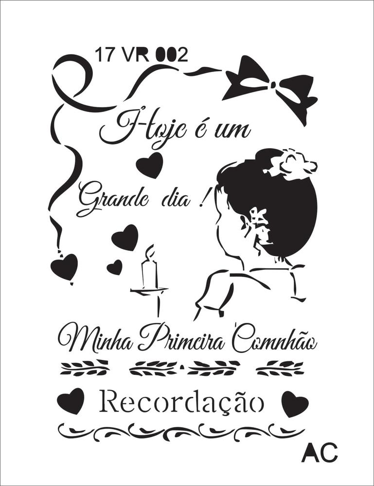 Stencil PRIMEIRA COMUNHÃO COD: 17v002