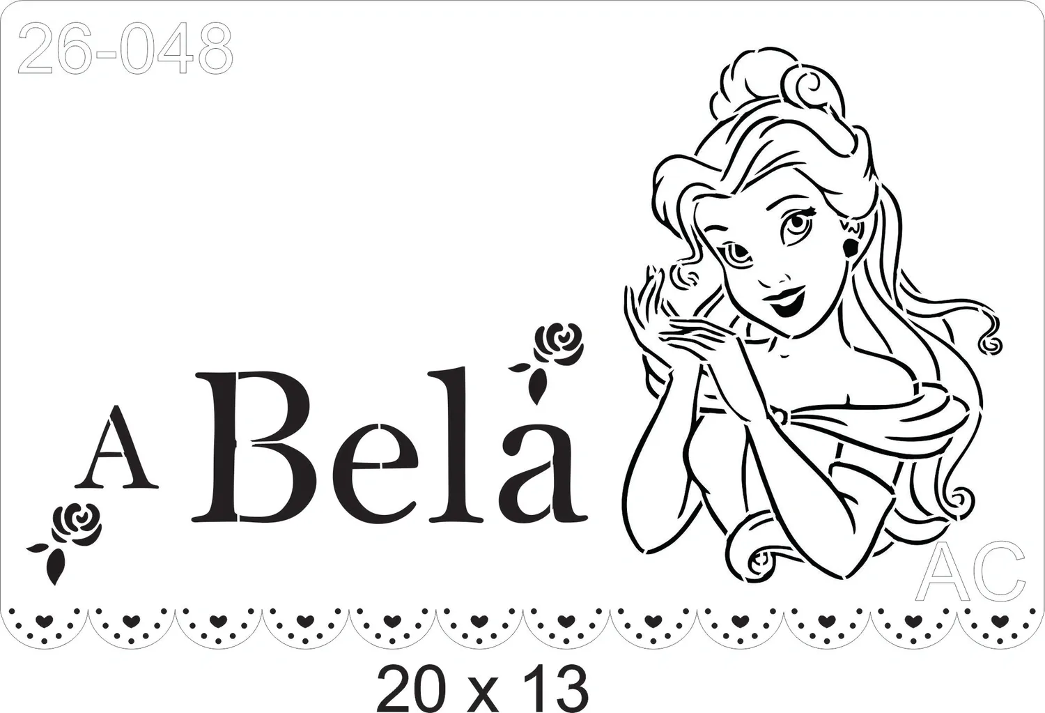 Stencil Princesa A Bela   26-048