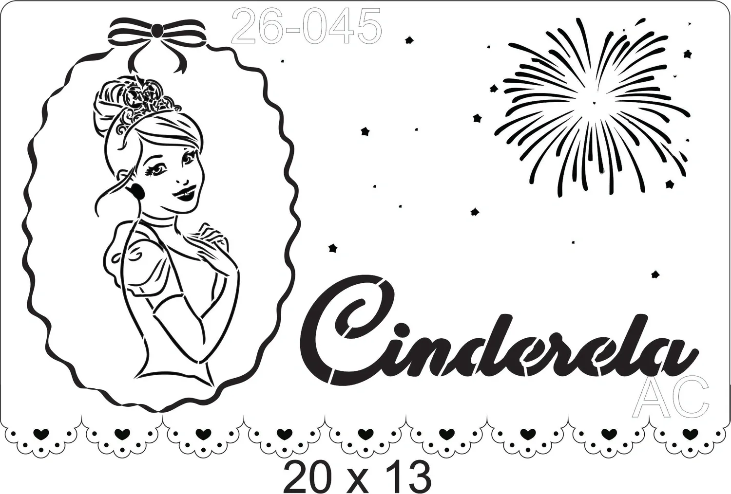 Stencil  Princesa Cinderela  26-045