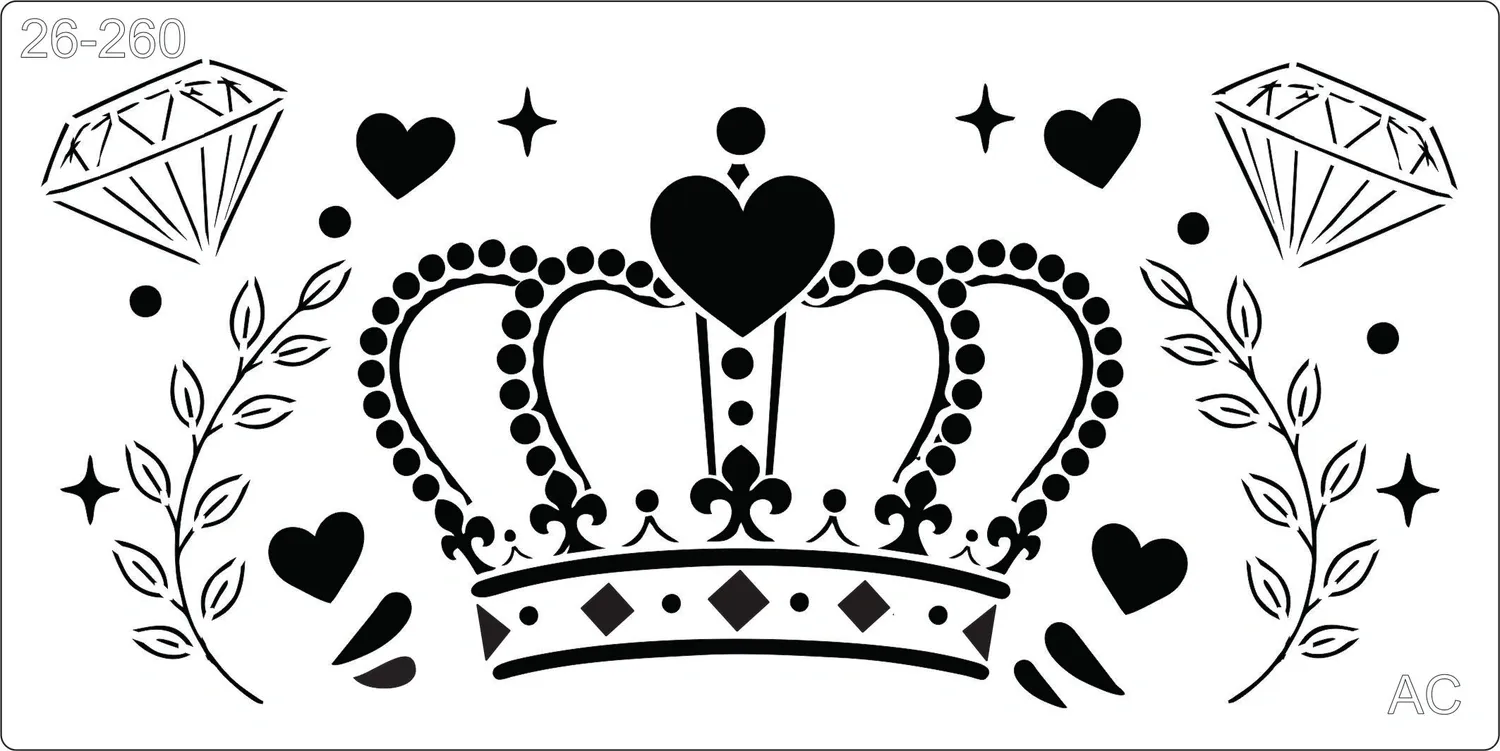 Stencil Princesa Coroa de 26-260