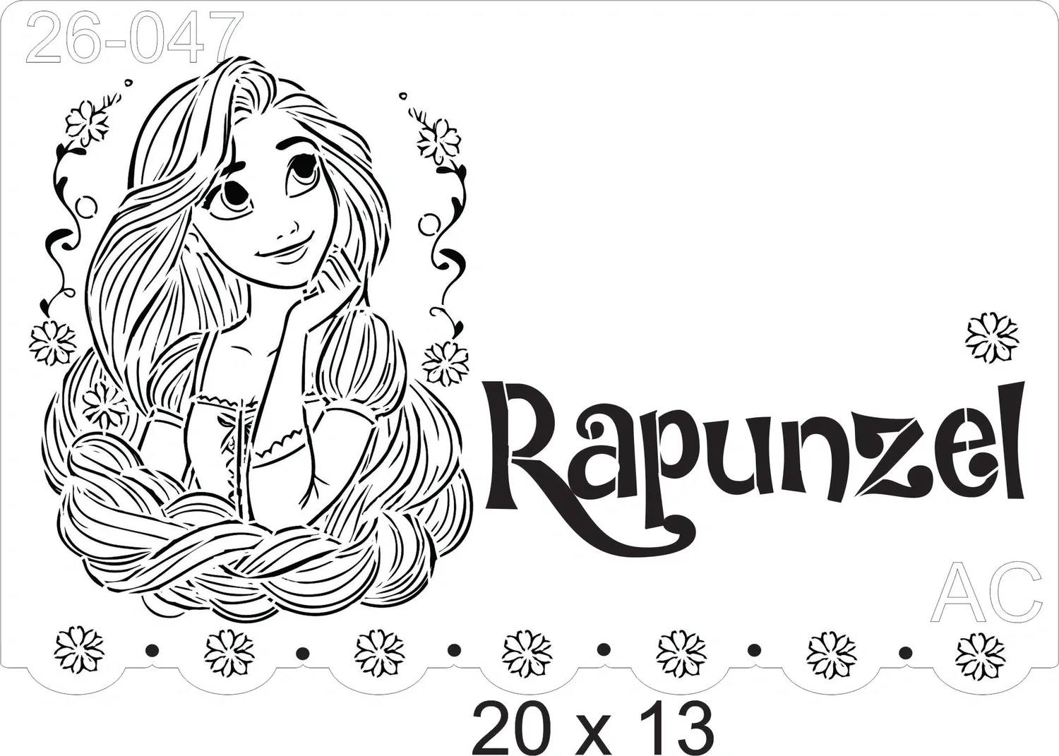 Stencil Princesa Rapunzel   26-047
