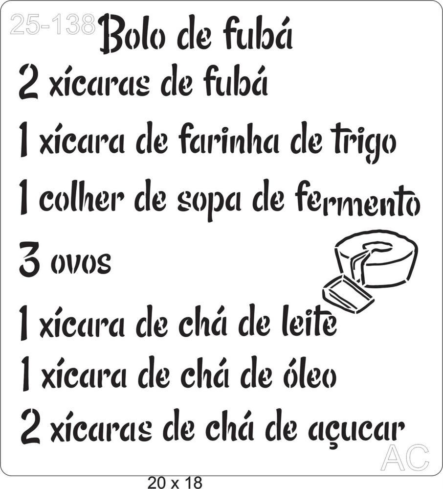 Stencil Receita Bolo de fubá  25-138