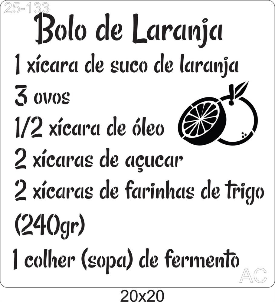 Stencil Receita Bolo de laranja    25-133