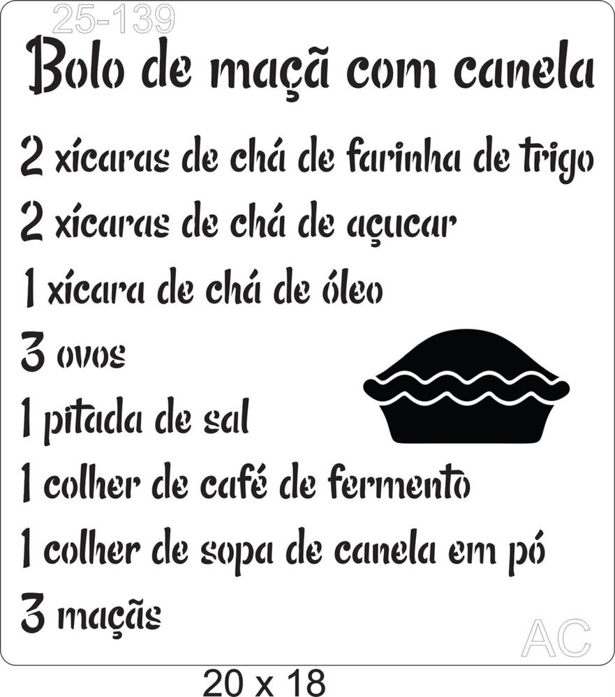 Stencil Receita Bolo de maçã ....  25-139