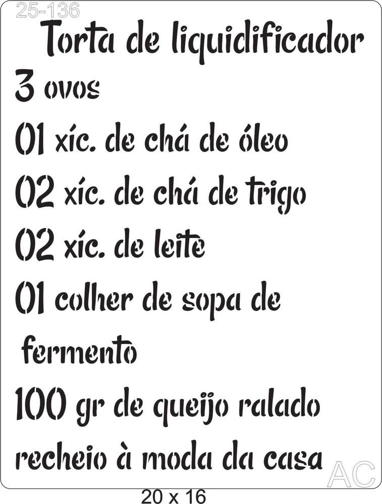 Stencil ReceitaTorta de liquidificador 25-136