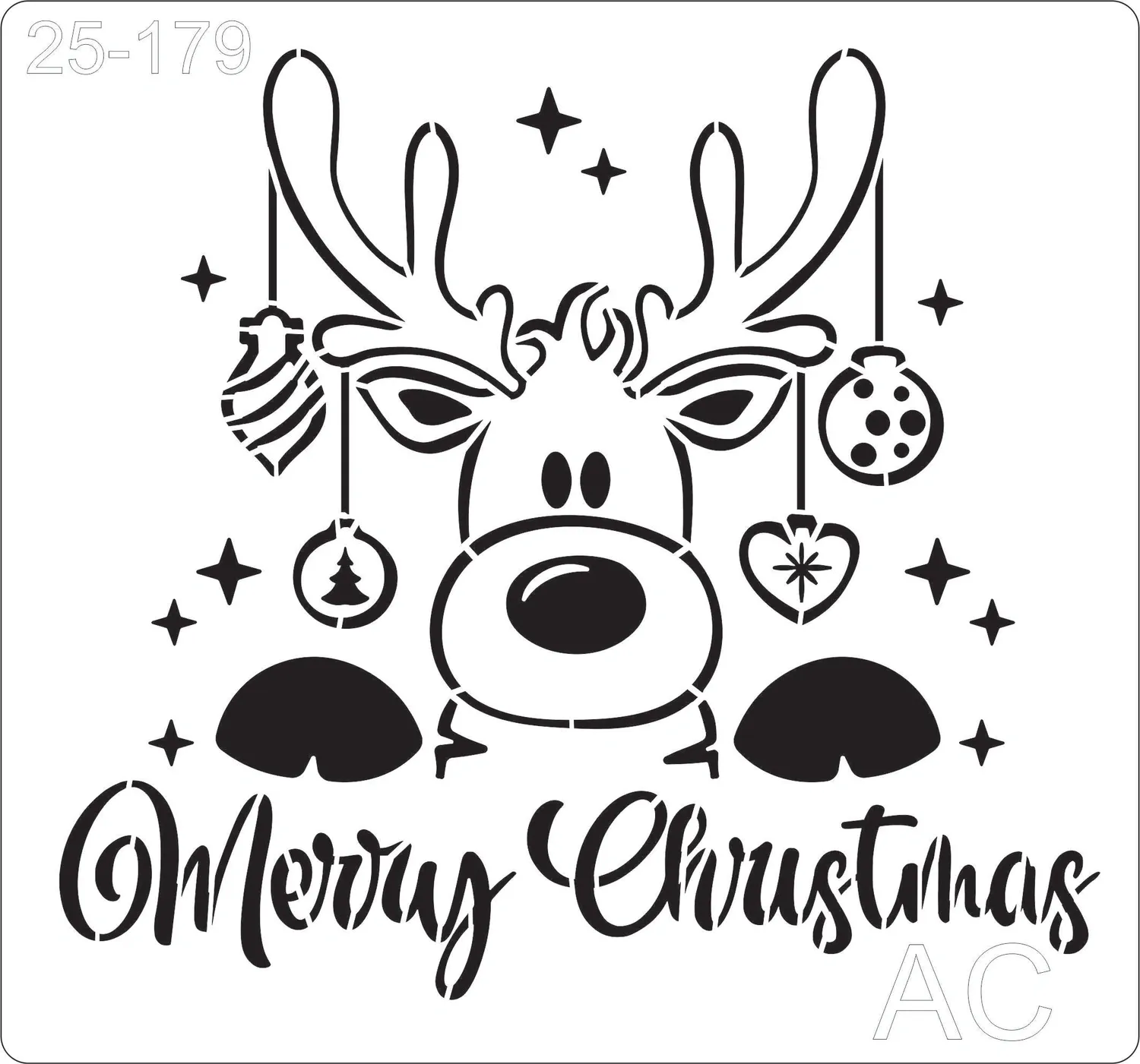 Stencil Rena- Merry Christmas    25-179
