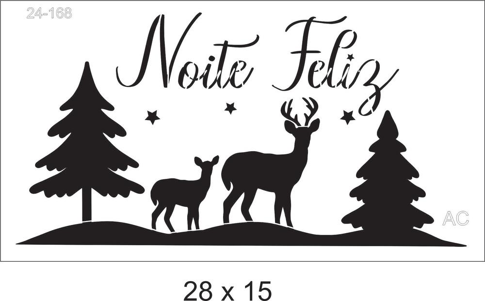 Stencil Renas Noite Feliz  24-168