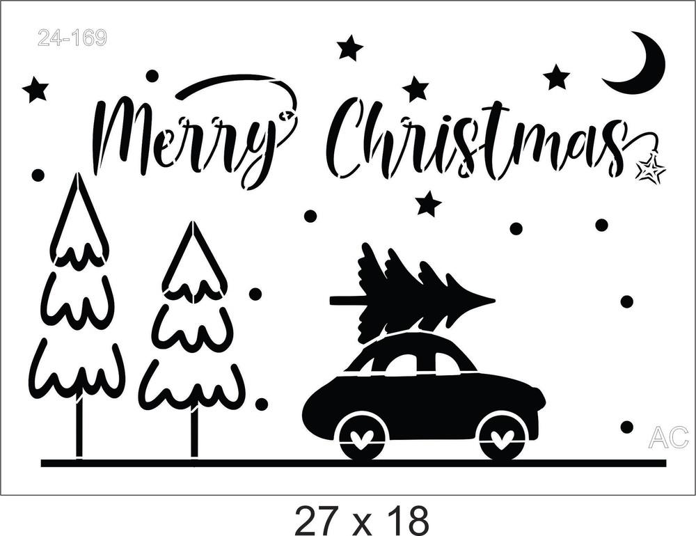Stencil Merry Christmas  24-169