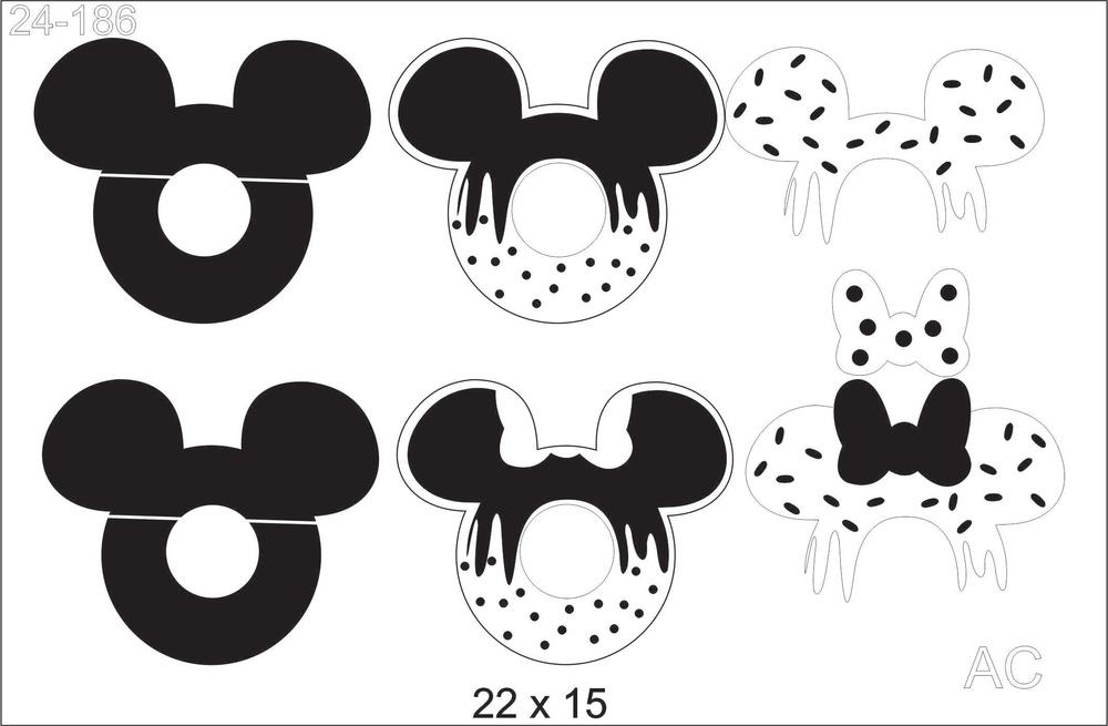 Stencil  Roquinhas  Minnie/Michey 24-186