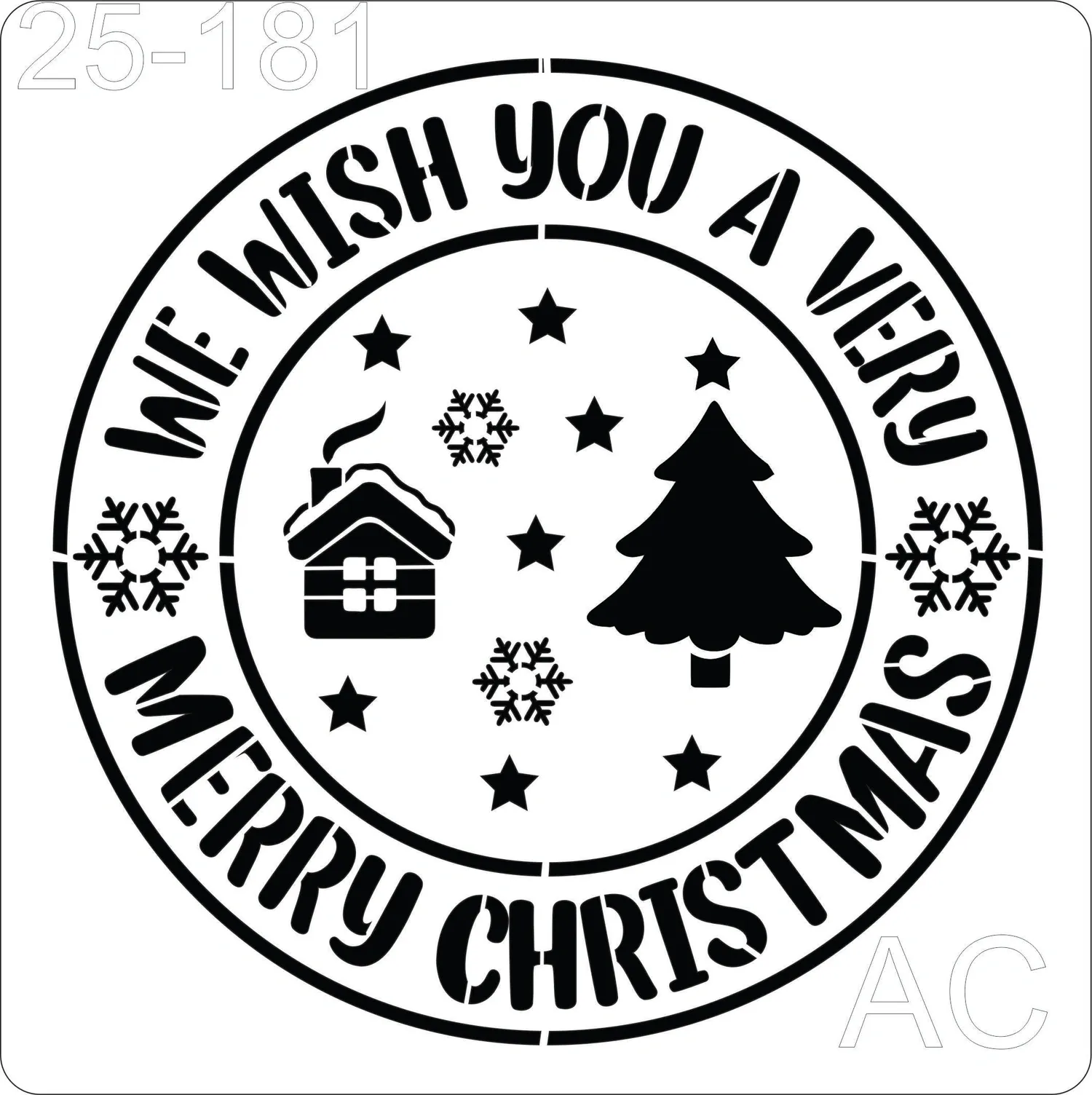 Stencil  Selo Natal-  Merry Christmas    25-181