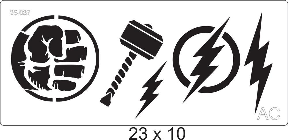 Stencil Símbolos (Super Heróis) 25-087