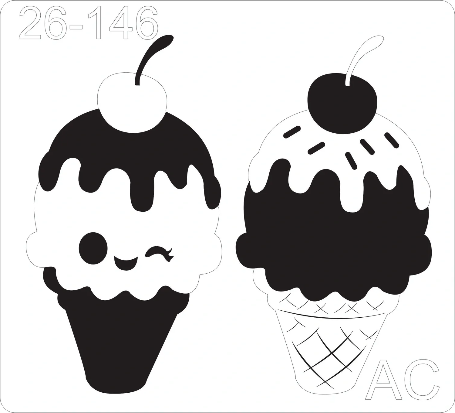 Stencil  Sorvete  c/ carinha 26-146