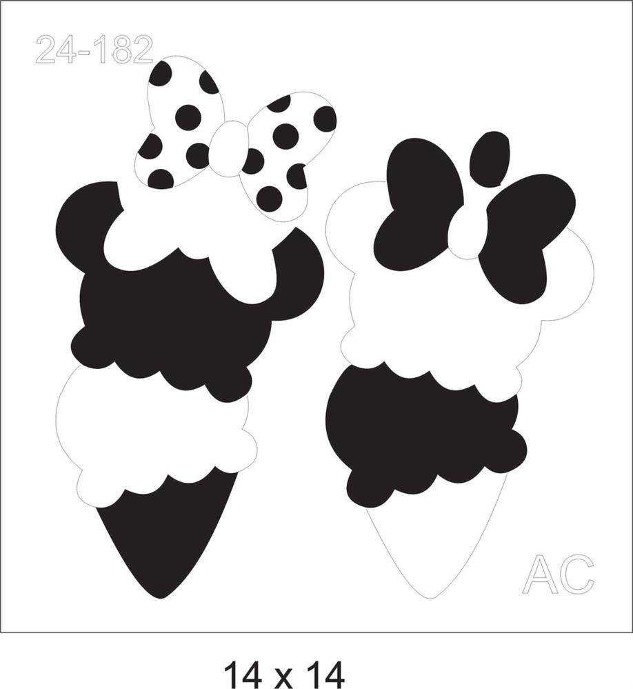 Stencil Sorvete Casquinha  Minnie 24-182