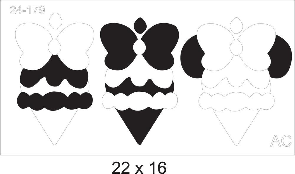 Stencil Sorvete Casquinha Minnie/Michey 24-179