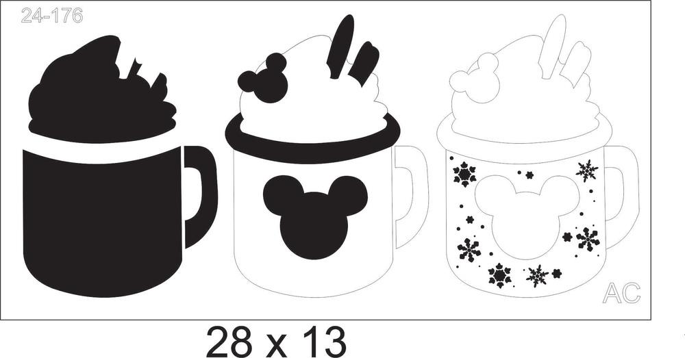 Stencil  Sorvete Minnie/Michey 24-176