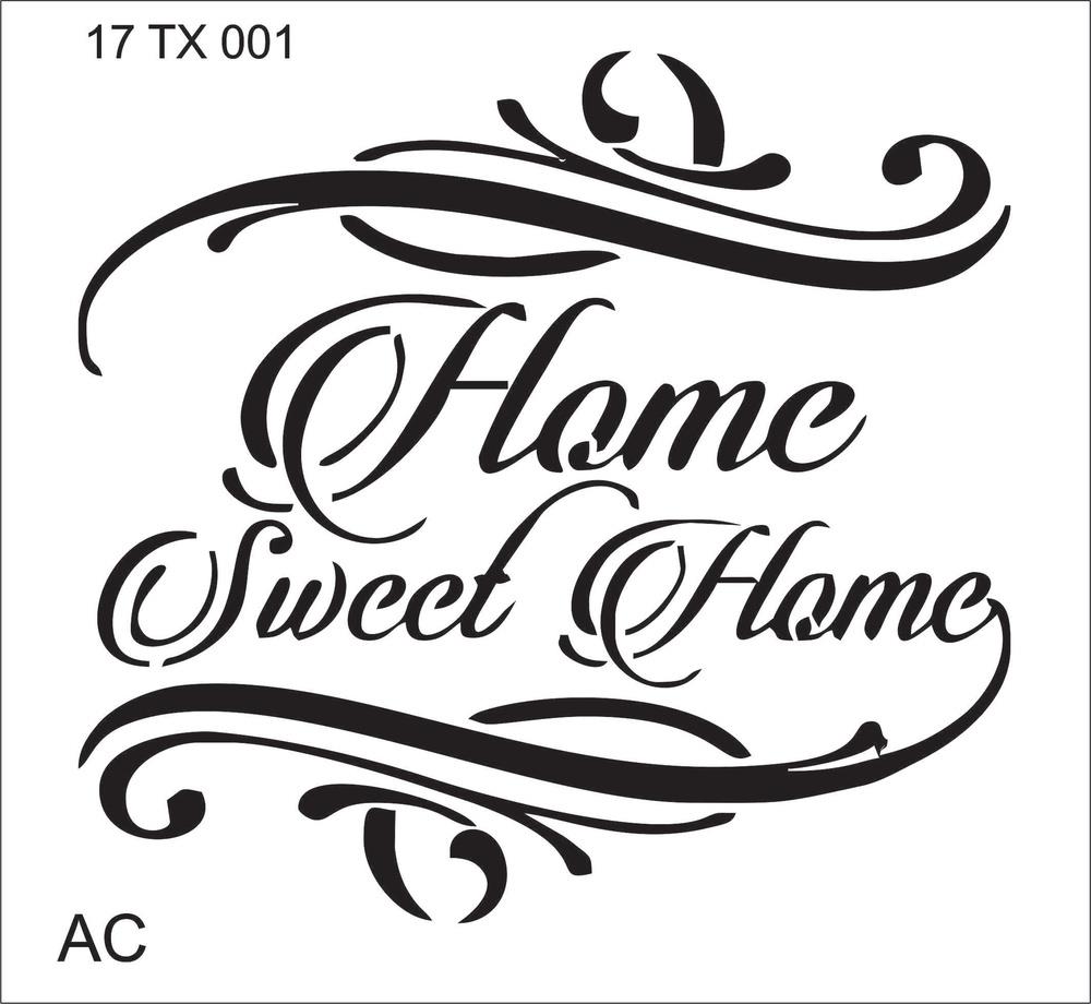 Stencil Texto HOME SWEET HOME   17tx001