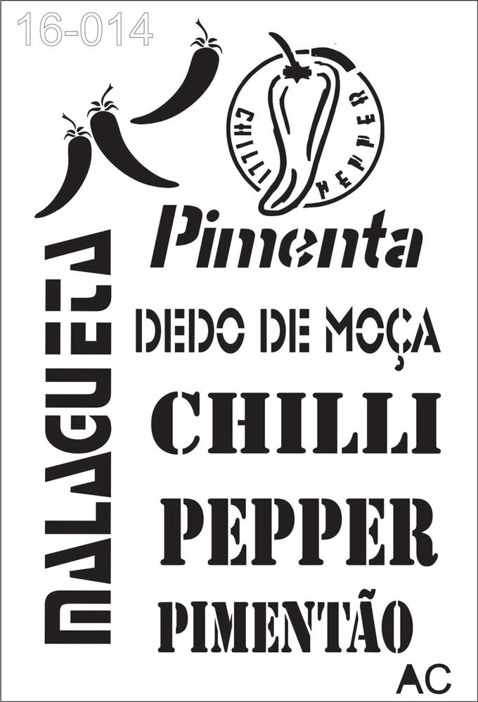 Stencil Texto PIMENTAS Cod - -16tx014