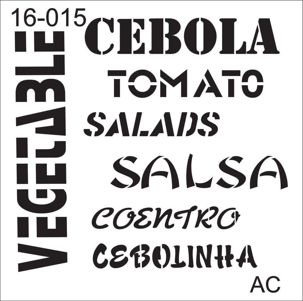 Stencil Texto VEGETAIS  Cod - -16tx015