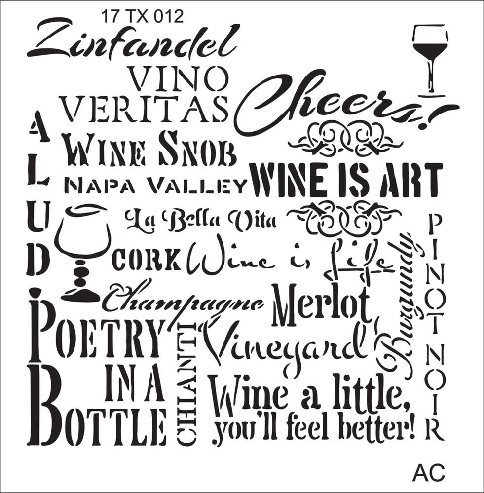 Stencil Texto VINHOS 17tx012