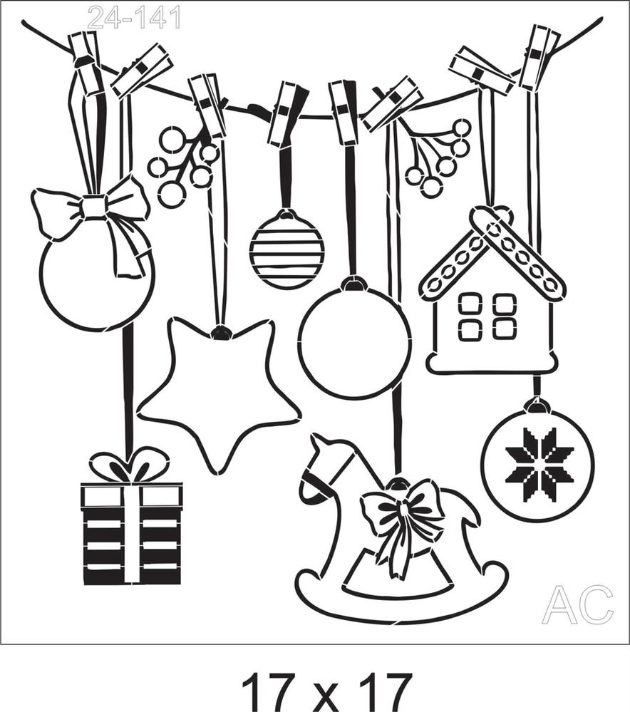 Stencil Varal de Natal  24-141