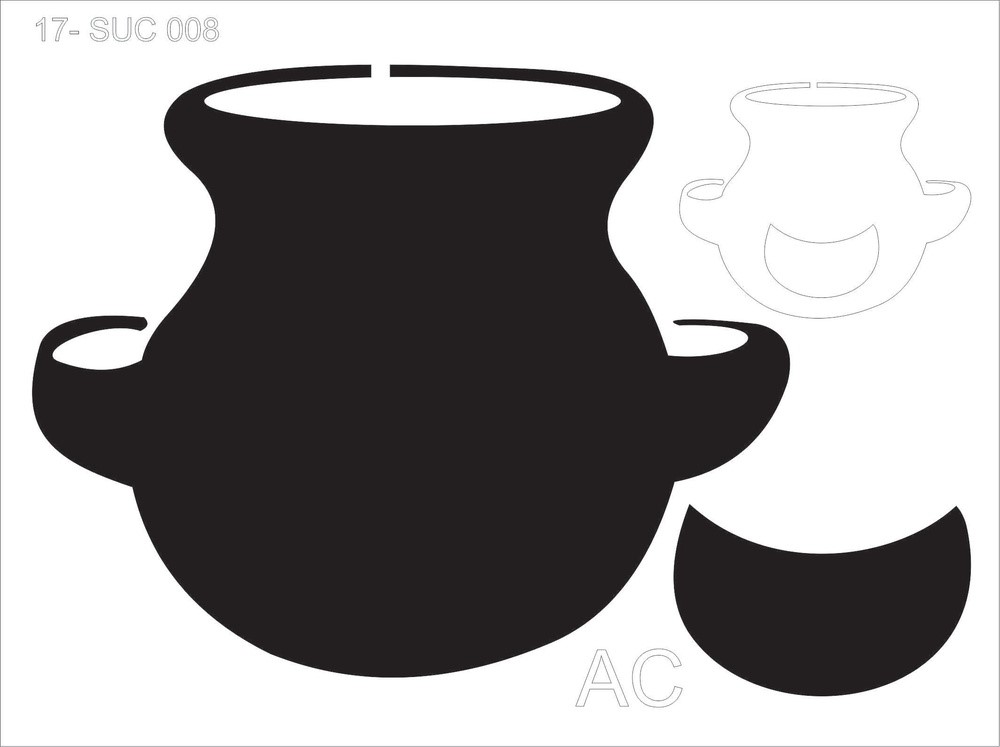 Stencil Vaso de barro 17suc008