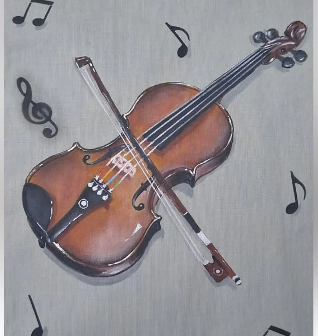 Stencil Violino, instrumento musical, notas musicais 26-035