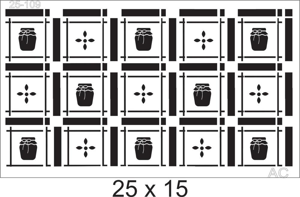 Stencil Xadrez com Potes de Geléia  25-109