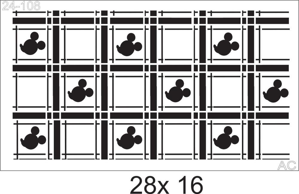 Stencil Xadrez Mickey  24-108