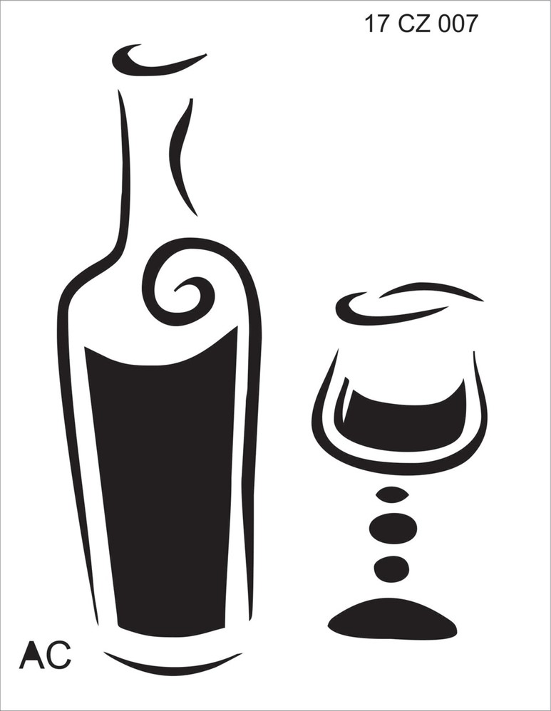Stencils  Garrafa de vinho  17coz007