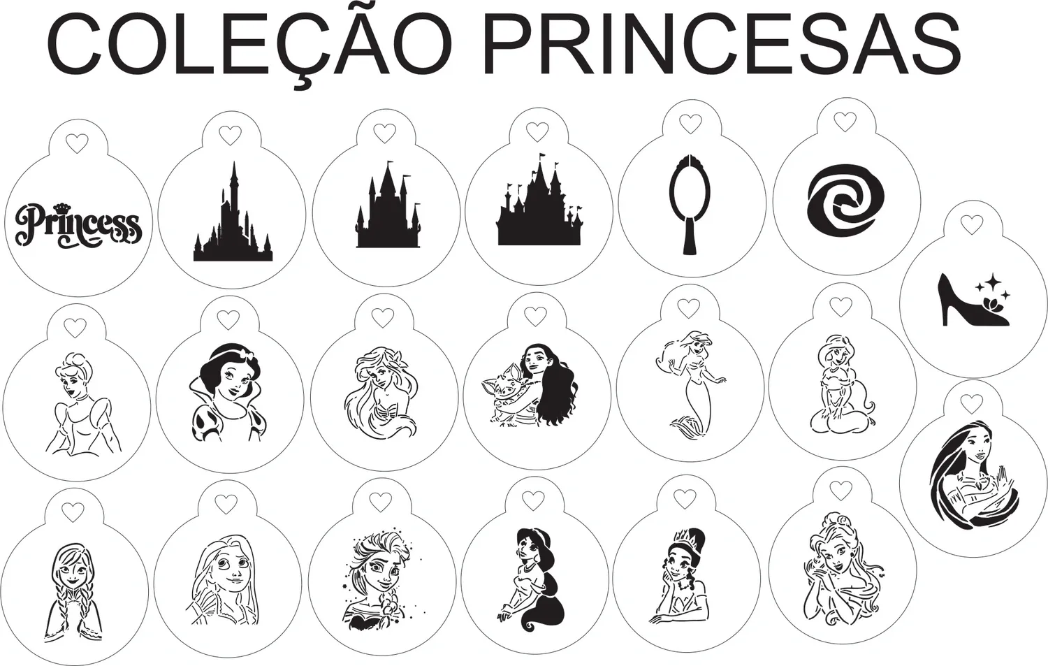 Stencils Miniatura Princesas - 26min002