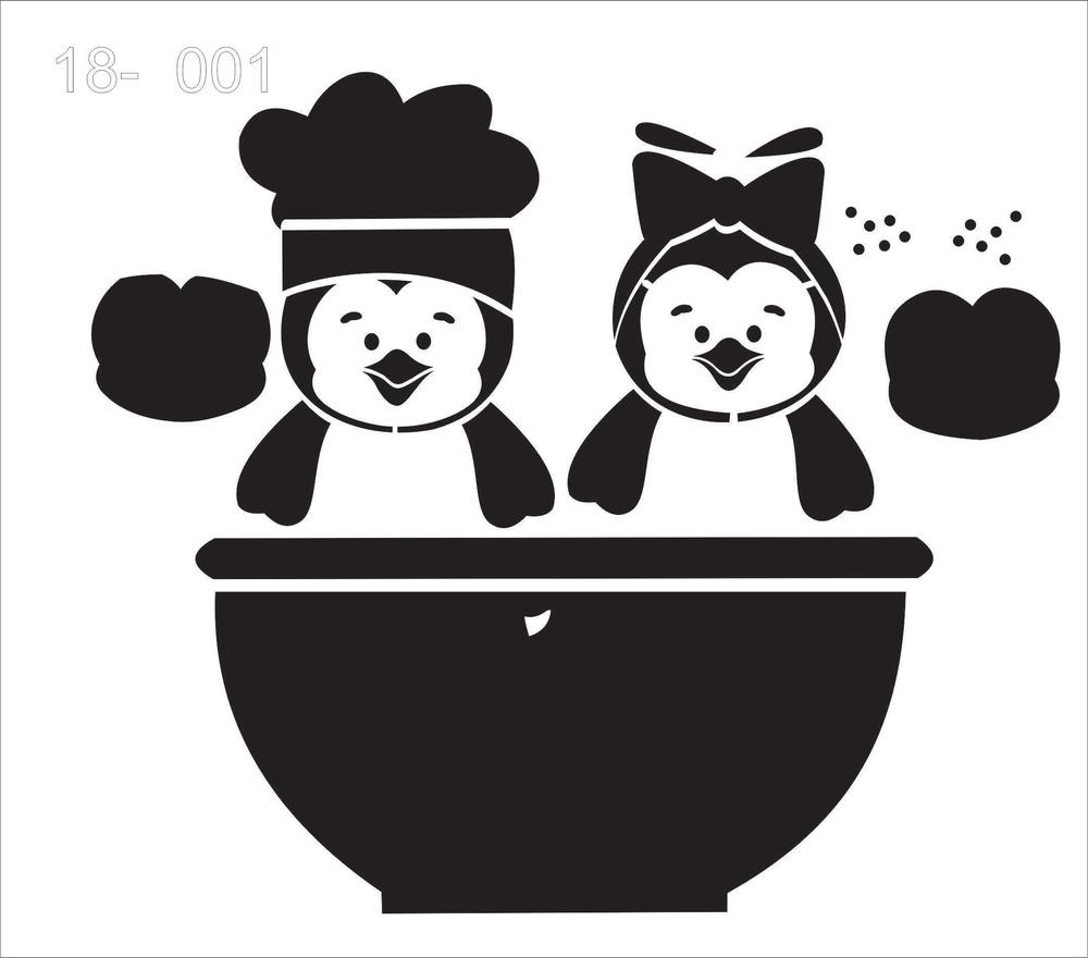 Stencils PINGUIM DE COZINHA COD 18coz001