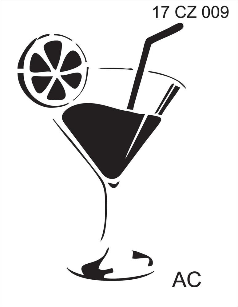 Stencils Taça com drink 17coz009