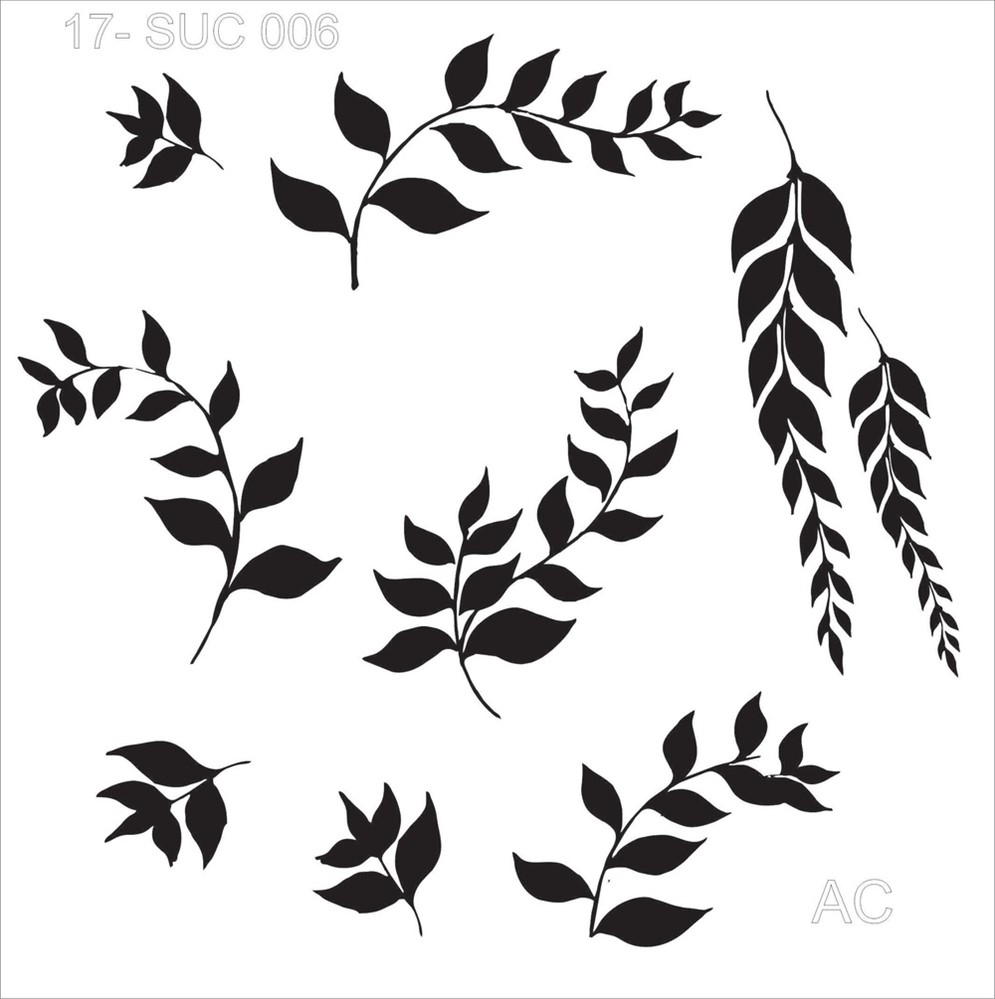 Stencil Folhagens   17suc006