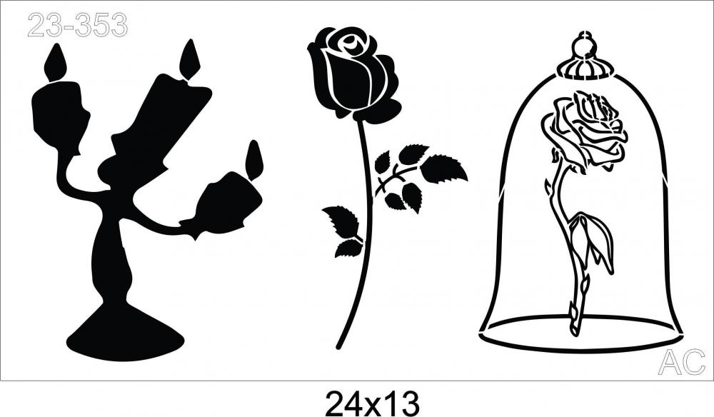 Stencil A Bela e a Fera 23-353