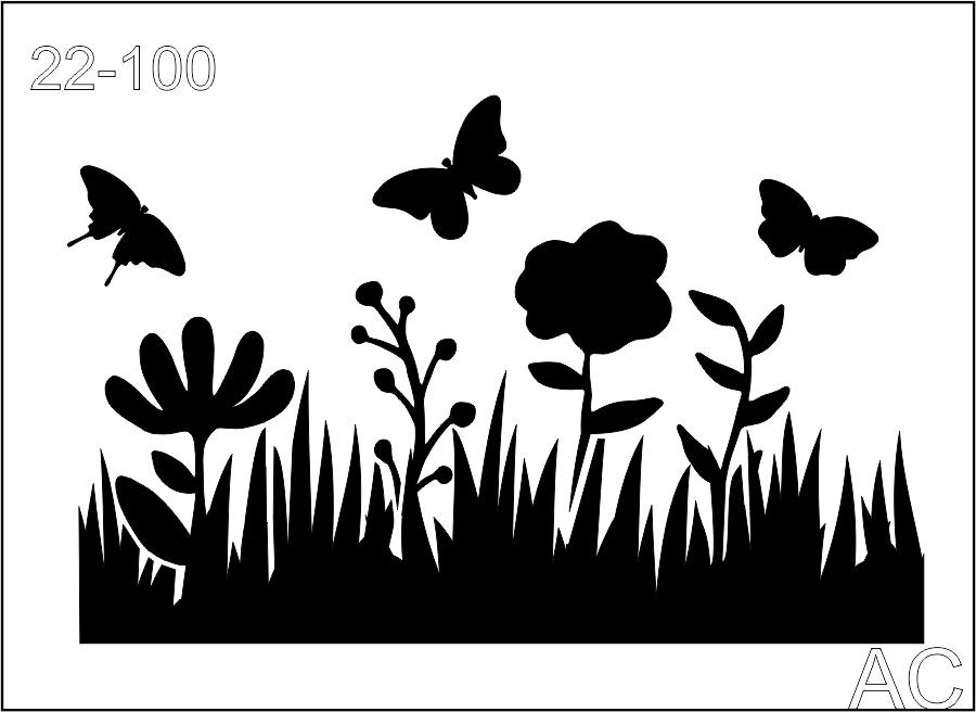 Stencil  Grama e  Jardim   22-100