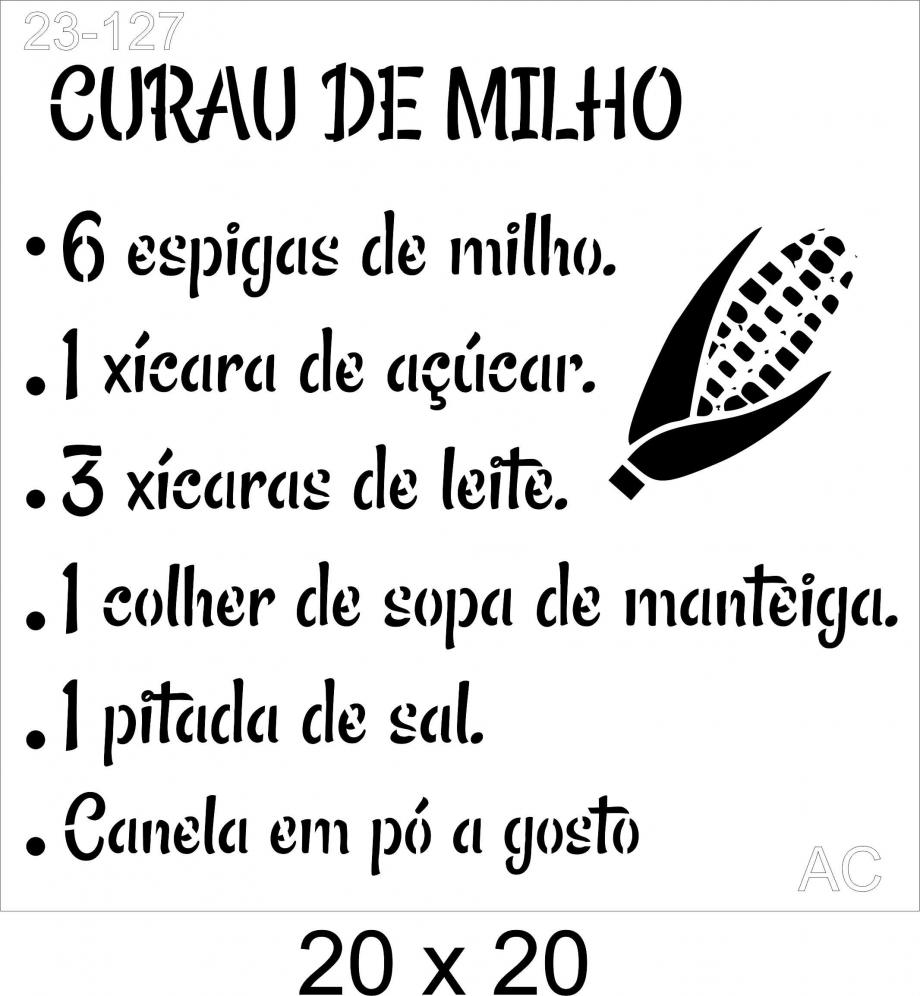 Stencil Receita Curau de Milho  23-127